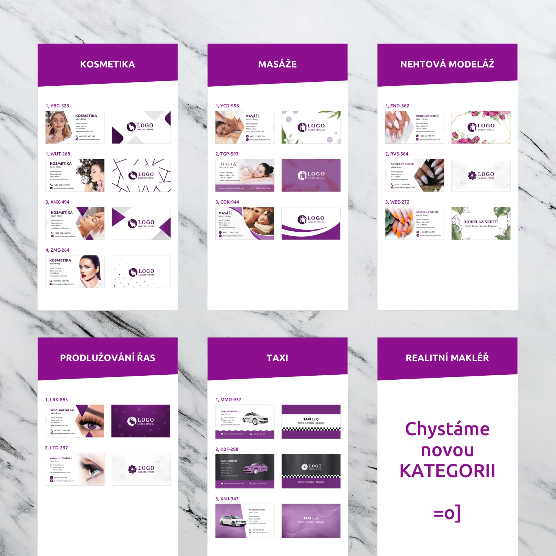 Vizitky nová kategorie / vizitky pro realitní makléře